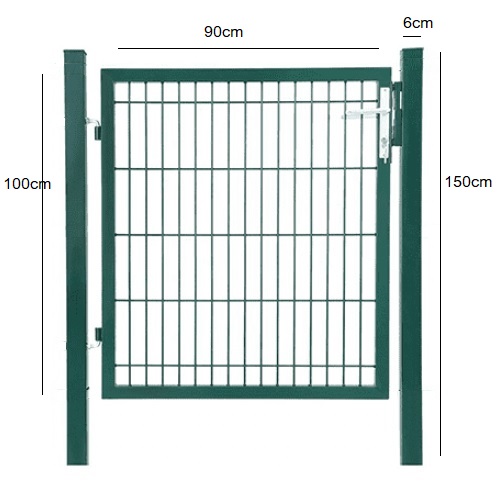 Portão de malha de jardim, cerca Aço galvanizado Portão de jardim 106 x 100 cm