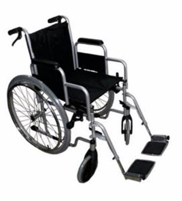 Cadeira de rodas dobrável em aço cromado Gelusa